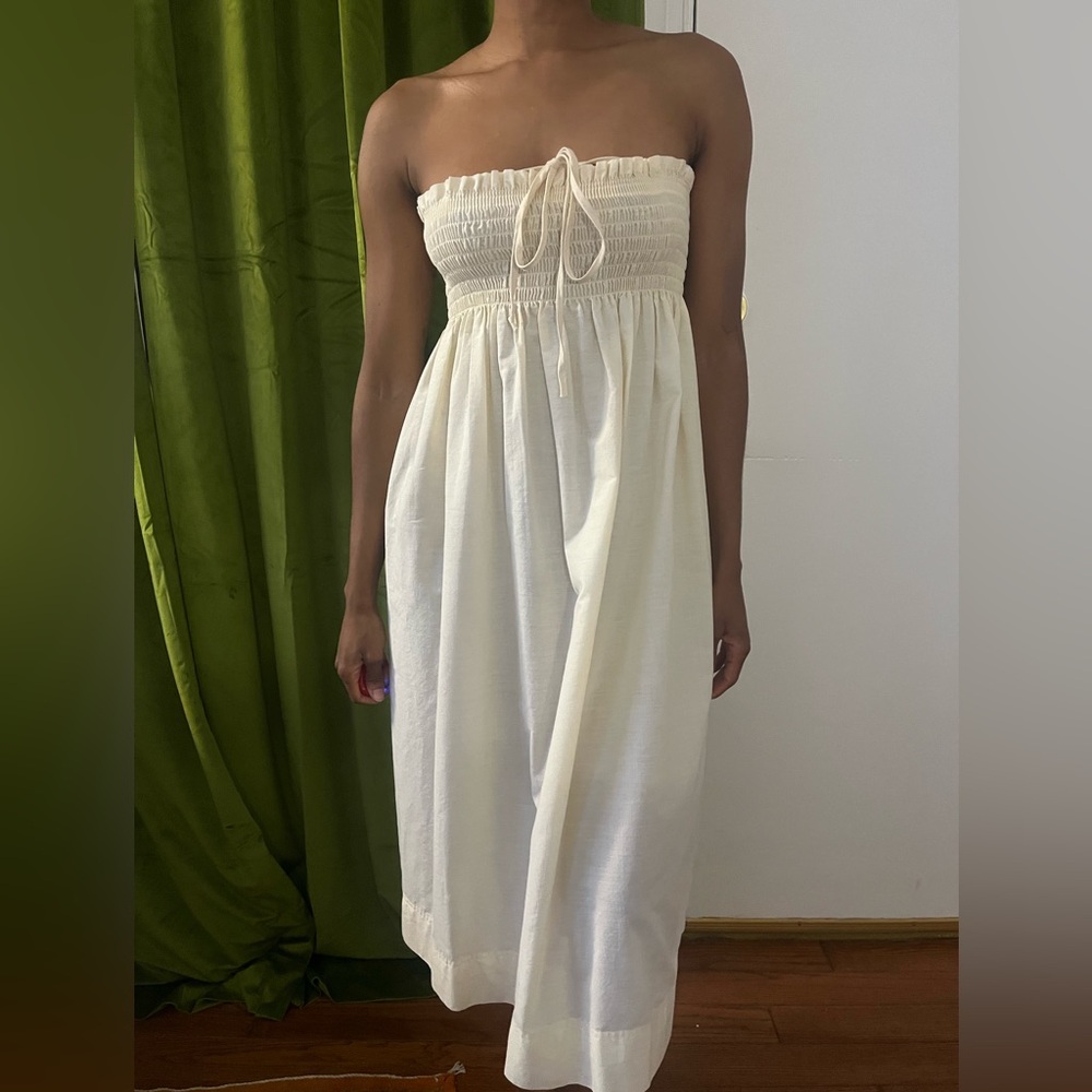 Vintage Cream smocked midi dress - Picture 4 of 8